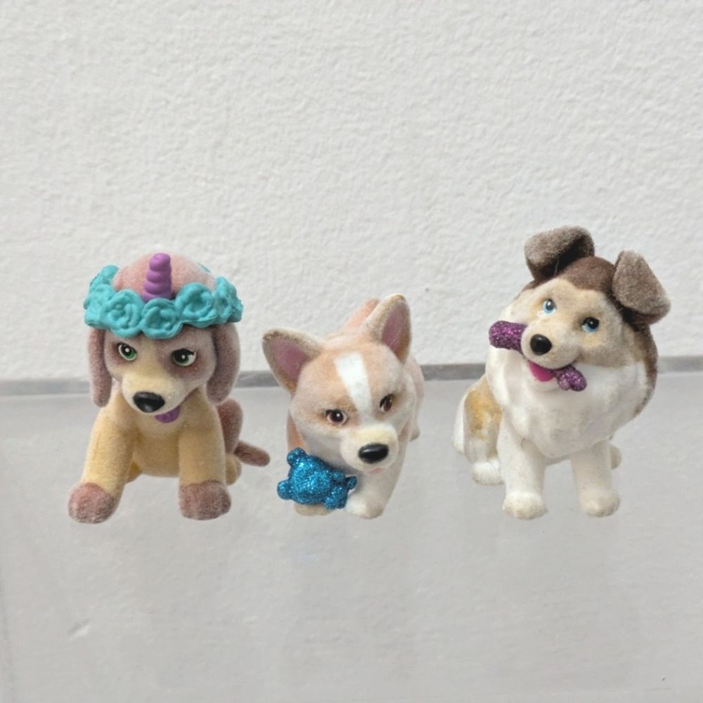 Barbie Flocked Puppy Dog Mini Figures